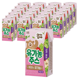 아이꼬야 유기농 주스 사과포도, 120ml, 24개