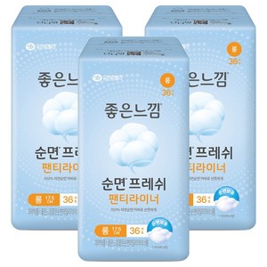 좋은느낌 좋은순면 팬티라이너, 롱, 36개입, 3개