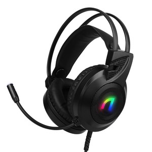 앱코 가상 7.1 RGB 노이즈 캔슬링 마이크 게이밍 헤드셋, N460, Black