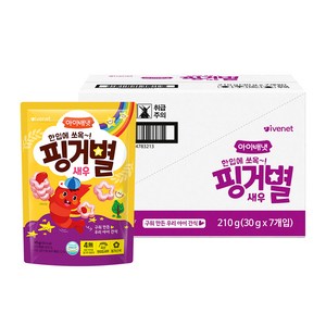아이배냇 유아용 핑거별 과자, 새우맛, 30g, 7개