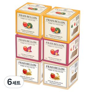 프레벨롱 국산 과일퓨레 6팩 세트, 혼합맛(사과고구마, 사과단호박, 과일오트밀), 6세트, 200g