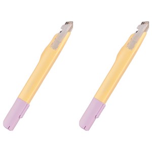 아날로그 30도 크롬 투톤 커터칼, 옐로우, 2개