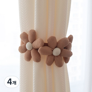 3중 플라워 타이백 42cm, 베이지, 4개