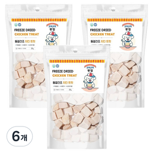 제이그린푸드 반려동물 오독오독맛집 동결건조 간식, 닭고기, 25g, 6개