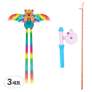 토이토 낚시대 + 카피바라 연 대형 + 얼레 세트, 3세트