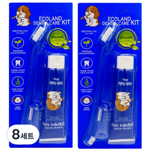 부들부들 에코랜드 반려동물 치약칫솔세트, 80g, 8세트