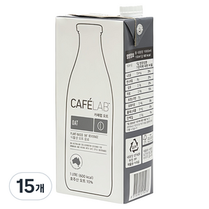 서브큐 카페랩 오트 음료, 1L, 15개