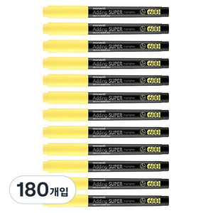 모나미 에딩슈퍼 600 형광펜, 파스텔옐로우, 180개