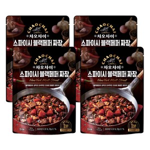 차오차이 스파이시 블랙페퍼 짜장, 180g, 4개