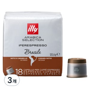 일리 브라질 캡슐커피 18p, 6.7g, 18개입, 3개