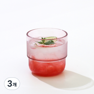 탁가온 유아용 에코젠 투명컵, 핑크, 3개, 200ml