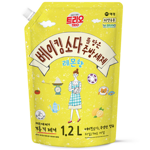 트리오 베이킹소다를 담은 주방세제 레몬향, 1개, 1.2L