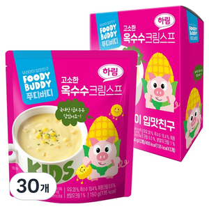 푸디버디 옥수수크림스프, 150g, 30개