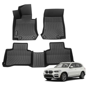 더존 입체포집 TPE 카매트 풀세트, BMW X3(2018~), 올블랙
