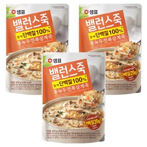 샘표 밸런스죽 통녹두 전복 삼계죽, 420g, 3개 골드박스 특가