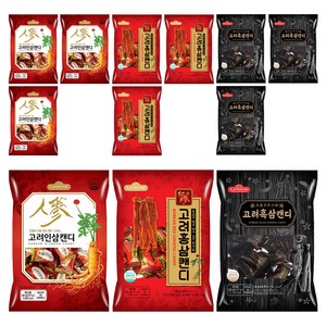 일광제과 고려홍삼캔디 280g + 고려인삼캔디2 280g + 고려흑삼캔디 280g, 840g, 4세트