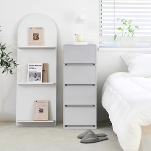코멧 국내생산 모던 슬림서랍장, 4단, 그레이