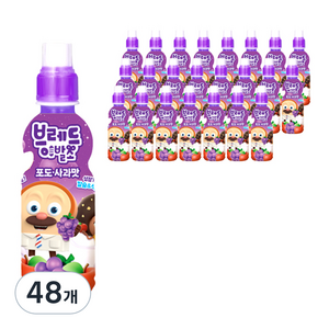 롯데칠성음료 브레드이발소 포도 사과, 235ml, 48개