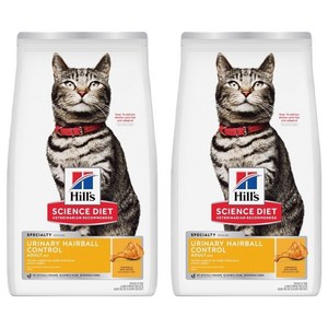 힐스사이언스다이어트 고양이 어덜트 기능성 사료, 유리너리+헤어볼, 1.58kg, 2개