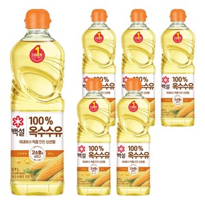 백설 옥수수유, 900ml, 6개