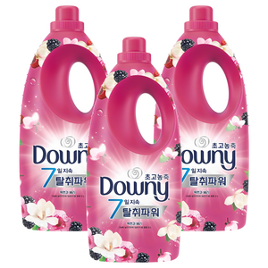 다우니 초고농축 7일지속 탈취파워 섬유유연제 목련과 베리 본품, 2L, 3개
