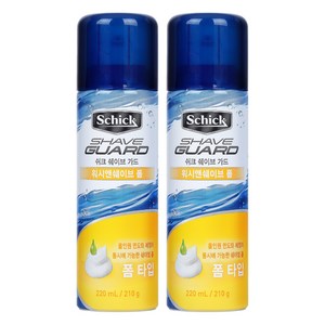 쉬크 쉐이브가드 워시 앤 쉐이브 폼, 210g, 2개
