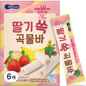 베베쿡 딸기 쏙 곡물바 8p, 40g, 6개