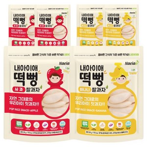 내아이애 유기농쌀 떡뻥 유아과자, 사과 3p +바나나 3p, 1세트, 30g