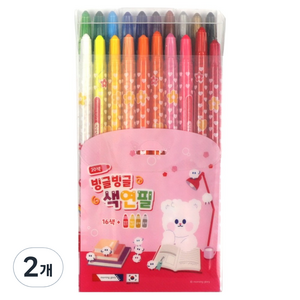 모닝글로리 빙글빙글 색연필 핑크, 20색, 2개