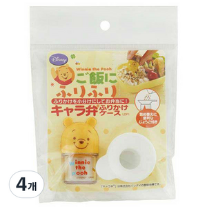 스케이터 디즈니 곰돌이 푸 주먹밥 후리카케 케이스 도시락 양념통 노랑, 4개, 9ml