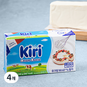 끼리 크림치즈 베이킹 블럭, 200g, 1개입, 4개