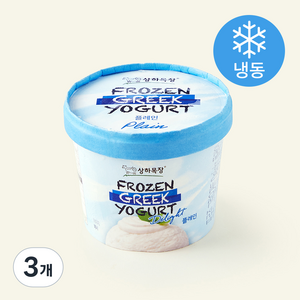 상하목장 프로즌 그릭요거트 Delight 플레인 샤베트 (냉동), 3개, 1개입, 350ml