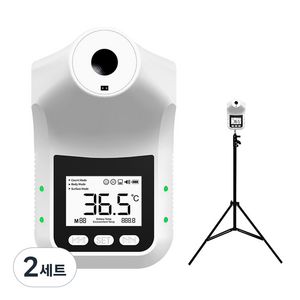 모핏코리아 비접촉식 적외선 온도계 MFK365 + 삼각대 (한국어 지원), 2세트