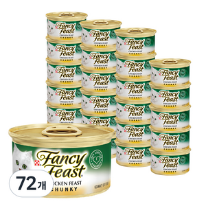 팬시피스트 3개월 이후 고양이 청키 주식캔, 닭, 85g, 72개