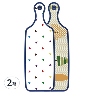 로엠디자인 블루에디션 양면 디자인 서빙도마 숲패턴2, 세모점, 2개