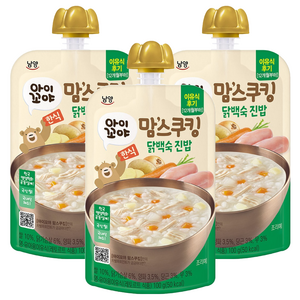 아이꼬야 맘스쿠킹 한식 이유식 12개월부터, 100g, 3개, 닭백숙 진밥