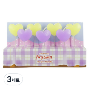 유어캔들 생일 케이크초 버라이어티 하트, 퍼플레몬, 3세트