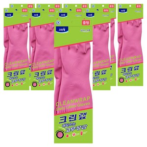 크린랩 매일쓰는 고무장갑, 핑크, 중(M), 10개