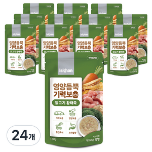 이즈칸 생후 3개월 이상 강아지 영양듬뿍 기력보충 죽, 03_닭고기황태죽, 100g, 24개