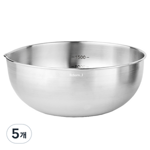 리본제이 304 스텐 계량 믹싱볼 1500ml, 단품, 5개