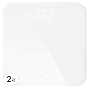 쿠잉전자 디지털 LED 체중계, BDS-260WH, 화이트, 2개