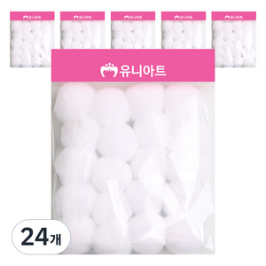유니아트 1000 퐁퐁 30mm, 흰색, 24개