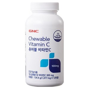 GNC 츄어블 비타민C 100 영양제, 125정, 1개