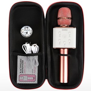 코시 유무선 겸용 블랑 블루투스 마이크 + 미러볼 + 케이스 세트, SP3268MKBT, 핑크