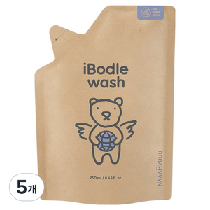아이보들 유아 바디 워시 리필, 250ml, 5개