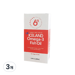 식스스텝 반려동물 아이슬란드 피쉬오일 영양제, 오메가3, 200ml, 3개