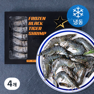 FIVESTAR 말레이시아산 블랙타이거 얼룩 새우 (냉동), 500g(20미), 4개