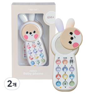 젤리맘 보이보이 거울 토끼폰 멜로디완구 한영버전, 혼합색상, 2개