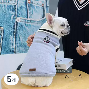 딩동펫 반려동물 포터 니트 베스트, 그레이, 5개