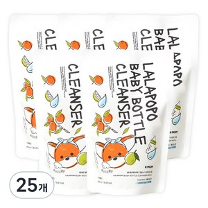 케이맘 랄라포포 유아용 젖병식기세정제 액상형 리필 쿨라임향, 400ml, 25개